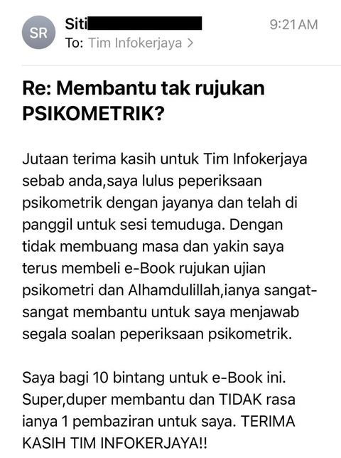 testimoni pembeli rujukan psikometrik